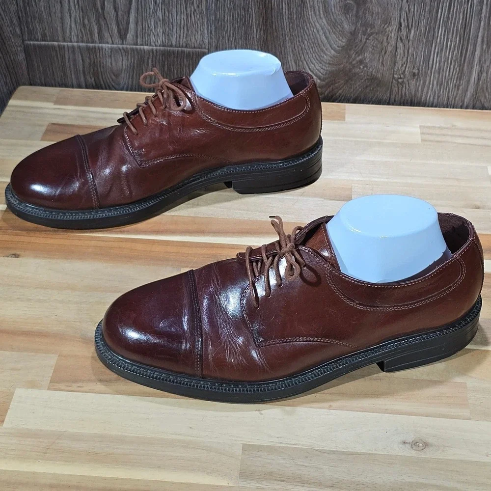 Giorgio Brutini Cap Toe‎ Derby Oxfords Size 10 M Brown Leather Dress Shoes